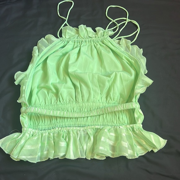 ASOS Design Lime Green Backless Halter Top   Size 6 - Picture 2 of 8